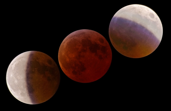 Éclipse de Lune du 3 mars 2007. © JL Dauvergne montage