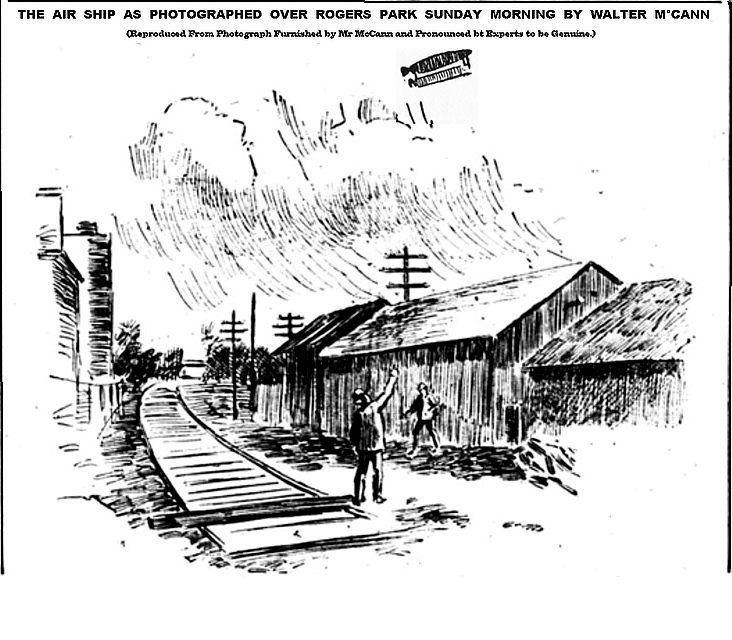 La photo reproduite au trait par le Chicago Times-Herald photo