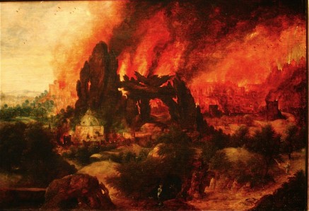 Henri Bles (vers 1545): la destruction de Sodome et Gomorrhe anonyme