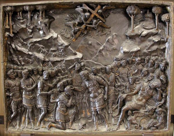 Des anges viennent offrir la croix à Constantin angelots 1