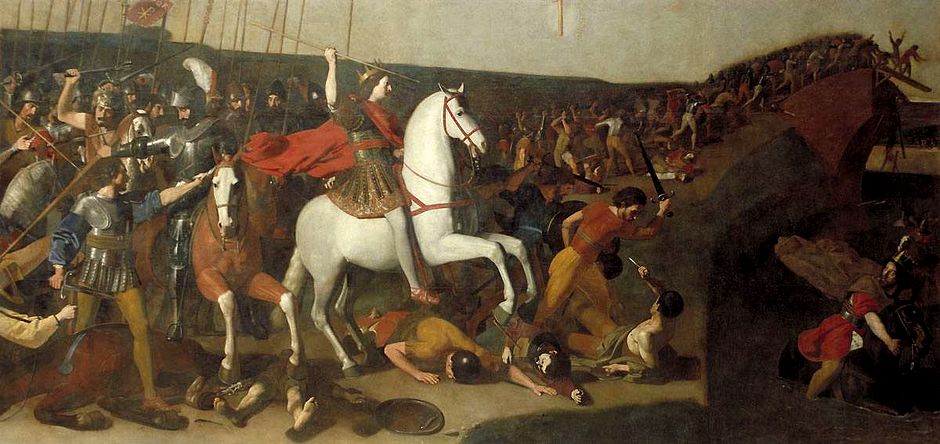 La bataille de Constantin contre Maxence par Nicolas Tournier ecroule