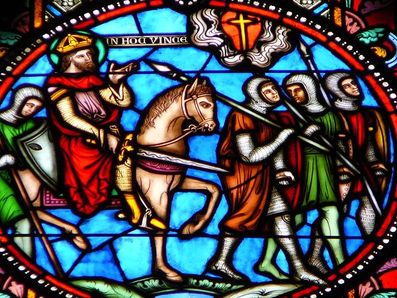 vitrail avec croix latine vitrail