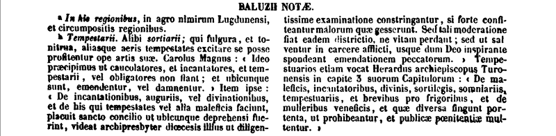 notes de Baluze notes