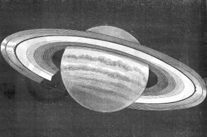 Saturne d'après La Nature de 1877 reproduction de La Nature
