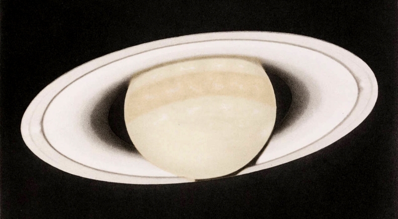 Saturne dessiné par Trouvelot en 1872, à l'observatoire d'Harvard saturne1872