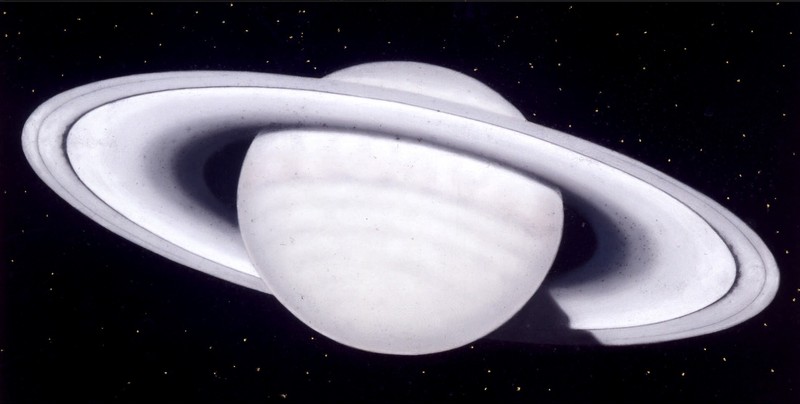 Saturne dessiné par Trouvelot le 30/12/1874. Pastel conservé à l'observatoire de Paris saturne1874