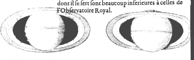 les dessins de Saturne par Cassini reroduits dans le journal des scavants de 1677 dessin du journal des scavants