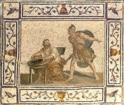 mosaïque de la mort d'Archimède mosaïque